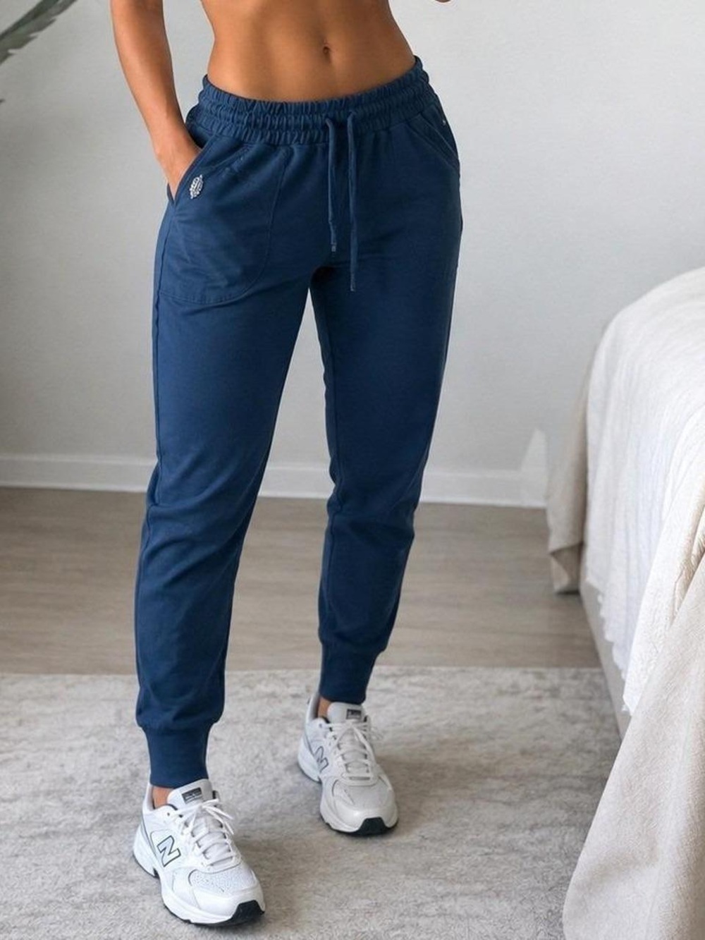 New! Free People Navy Drawstring Joggers